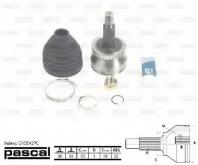 Шарнирный комплект, приводной вал PASCAL G10542PC