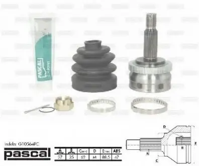 Шарнирный комплект, приводной вал PASCAL G10564PC