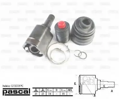 Шарнирный комплект, приводной вал PASCAL G72005PC
