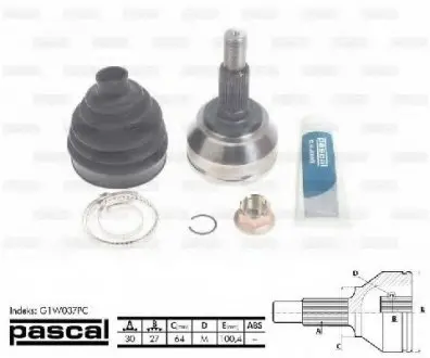 Шарнирный комплект, приводной вал PASCAL G1W037PC