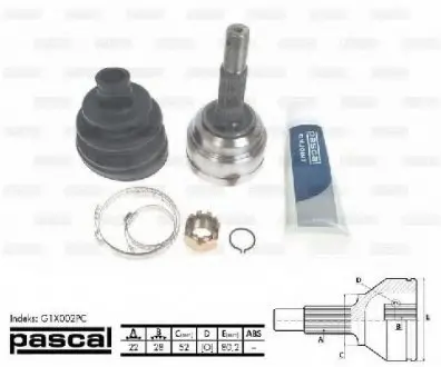 Шарнирный комплект, приводной вал PASCAL G1X002PC