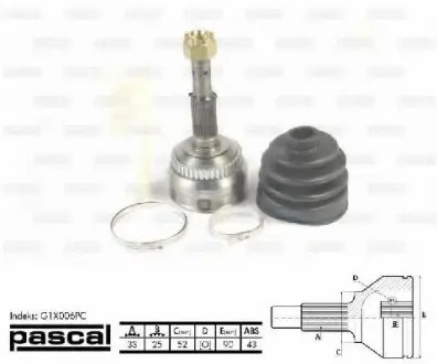 Шарнирный комплект, приводной вал PASCAL G1X006PC