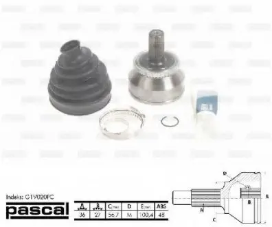 Шарнирный комплект, приводной вал PASCAL G1V020PC