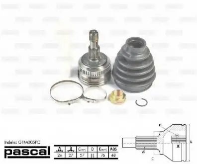 Шарнирный комплект, приводной вал PASCAL G1M005PC