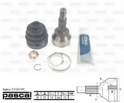 Шарнирный комплект, приводной вал PASCAL G1G041PC