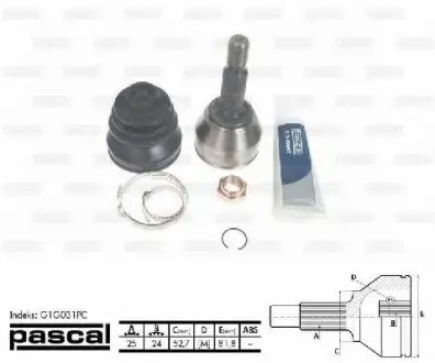 Шарнирный комплект, приводной вал PASCAL G1G031PC