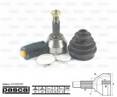 Шарнирный комплект, приводной вал PASCAL G1G033PC