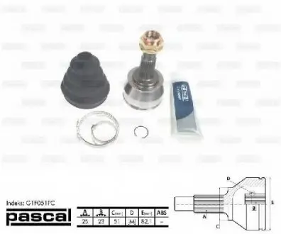 Шарнирный комплект, приводной вал PASCAL G1F051PC