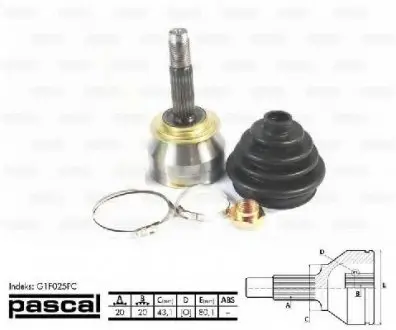 Шарнір привідного валу PASCAL G1F025PC