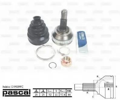 Шарнирный комплект, приводной вал PASCAL G1F029PC