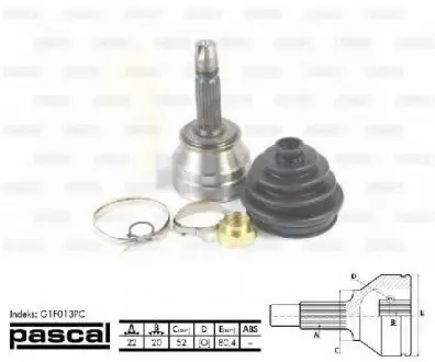 Шарнирный комплект, приводной вал PASCAL G1F013PC