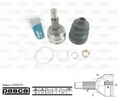 Шарнирный комплект, приводной вал PASCAL G15057PC