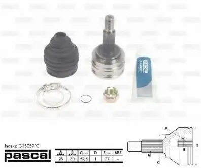 Шарнирный комплект, приводной вал PASCAL G15059PC