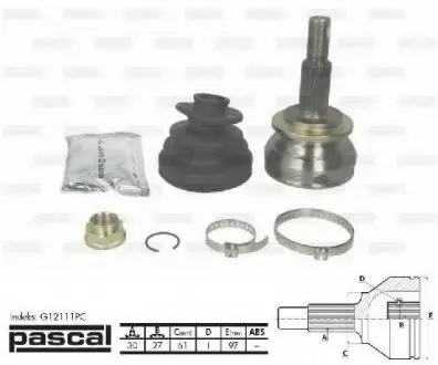 Шарнирный комплект, приводной вал PASCAL G12111PC