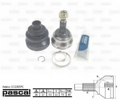Шарнирный комплект, приводной вал PASCAL G12085PC