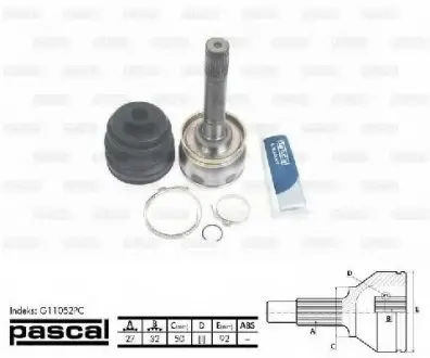 Шарнирный комплект, приводной вал PASCAL G11052PC