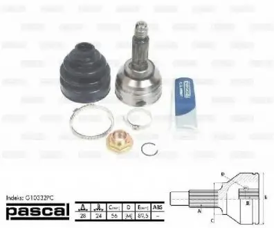 Шарнирный комплект, приводной вал PASCAL G10332PC