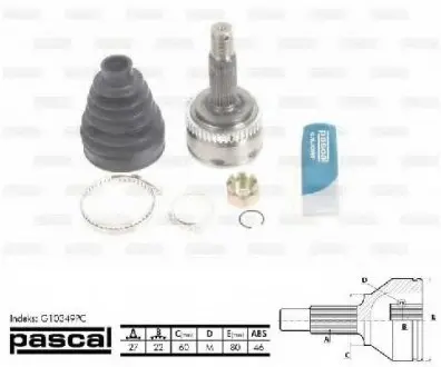 Шарнирный комплект, приводной вал PASCAL G10349PC