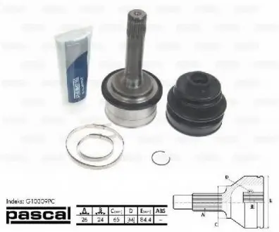 Шарнирный комплект, приводной вал PASCAL G10309PC