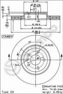 Тормозной диск 09.4939.24 BREMBO 09493924