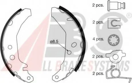 Тормозные колодки барабанные ABS A.B.S. 8855