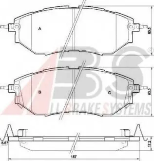 Тормозные колодки дисковые ABS A.B.S. 37502