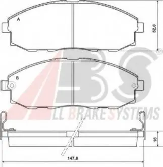 Тормозные колодки дисковые ABS A.B.S. 37130