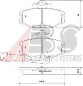 Тормозные колодки дисковые ABS A.B.S. 36170