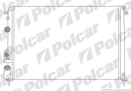 Радиаторы охлаждения 585x415x23 A/P мех. КПП=M/A AC=(+) RENAULT MEGANE I 99-03 1598ccm K4M (PJ) Polcar 600708A5