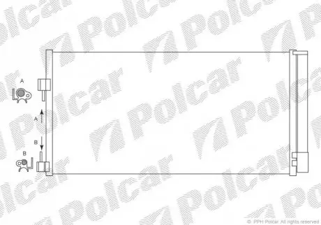 Радіатори кондиціонера RENAULT LAGUNA, 07- Polcar 6039K8C1