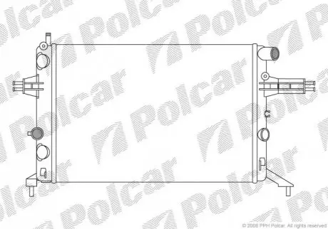 Радіатори охолодження 540x378x23 A/P хутро. КПП=M AC=(-) OPEL ZAFIRA 01.99- 1598ccm X16XEL (P) Polcar 550808A8