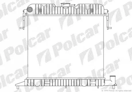 Радиаторы охлаждения 495x400x24 A/P мех. КПП=M AC=(-) OPEL OMEGA A 86-94 1796ccm 18NV (P) Polcar 552508-1 (фото 1)