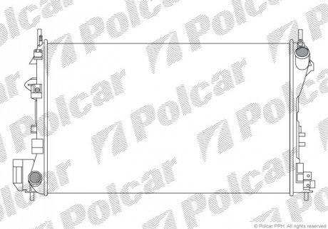 Радиаторы охлаждения 650x415x23 A/P мех. КПП=M AC=(+/-) OPEL SAAB (ZJ) Polcar 551808A4 (фото 1)