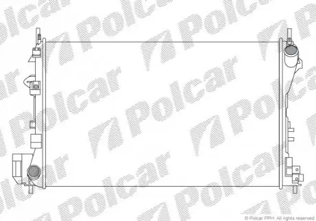 Радіатори охолодження 650x415x23 A/P хутро. КПП=M AC=(+/-) OPEL SAAB (ZJ) Polcar 551808A4