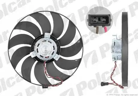 Вентилятор без кожуха 345 mm 2 болта W+S VOLKSWAGEN TRANSPORTER T4 91-03 (PJ) Polcar 956623U7