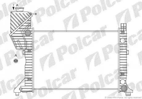Радіатори охолодження 570x400x33 A/P хутро. КПП=M AC=(-) MERCEDES SPRINTER 95- 2299ccm OM601D23 (ZJ) Polcar 506208A1