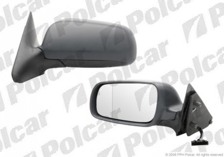 Зеркало внешнее левая сторона управление электр. крышка под покраску обогреваемое стекло асферичное Polcar 6920516M (фото 1)