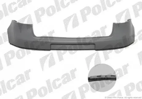 Бампер задний грунтованый часть верхняя VOLKSWAGEN GOLF V (1K) 10.03-05.09 (PJ) Polcar 951396