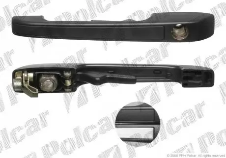 Ручка зовнішня ліва сторона вставка хром та чорна VOLKSWAGEN GOLF II (19E/1G) 83-92 (PJ) Polcar 9534Z49