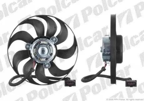 Вентилятор без кожуха 220/60W 290 mm 2 болти W+S КПП=M/A AC=(+/-) VOLKSWAGEN SEAT AUDI SKODA (PJ) Polcar 954123U1