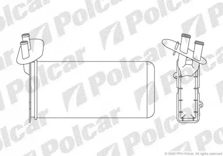 Радиаторы обогрева 306x157x42 A/P мех. AC=(-) VOLKSWAGEN TRANSPORTER T4 91-03 (ZJ) 9566N8-2 Polcar 9566N82