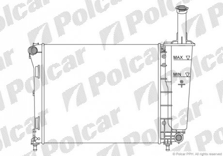 Радиаторы охлаждения 480x416x23 A/P мех. КПП=M/A AC=(+/-) FIAT FORD (ZJ) Polcar 303508A1