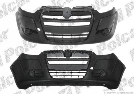 Бампер передний черный FIAT DOBLO (152/263) 01.10- (PJ) Polcar 304207-2