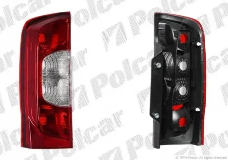 Фонарь задний левая сторона без патрона лампы ECE CITRO?N FIAT PEUGEOT (PJ) Polcar 3085872E (фото 1)