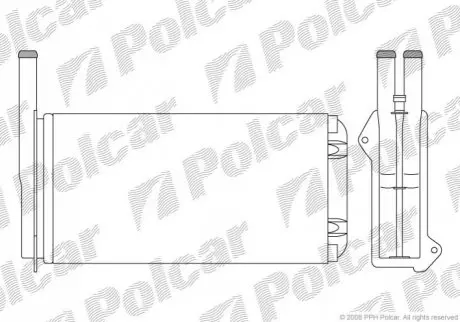 Радиаторы обогрева 265x138x40 A/P мех. КПП=M/A AC=(+/-) FORD ESCORT/ORION 90- (ZJ) Polcar 3206N81