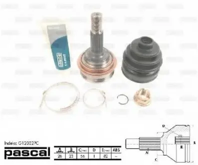 Шарнирный комплект, приводной вал PASCAL G12032PC