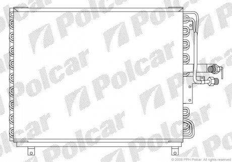 Радиаторы кондиционера 545x440x16 A/A пайка A КПП=M/A AC=(+) MERCEDES 124 84-/93- (PJ) Polcar 5014K8A6 (фото 1)