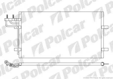 Радіатори кондиціонера 660 (620)x365x16 A/A паяння C КПП=M/A AC=(+) FORD FOCUS 04- 1596ccm HXDA XHDB Polcar 3235K8C1S