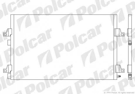 Радиаторы кондиционера A/A пайка C AC=(+) RENAULT ESPACE 02- 2958ccm P9X (PJ) Polcar 6052K8C2