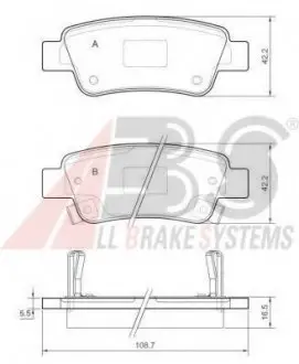 Колодка гальм. диск. HONDA CR-V задн. (ABS) A.B.S. 37651 (фото 1)